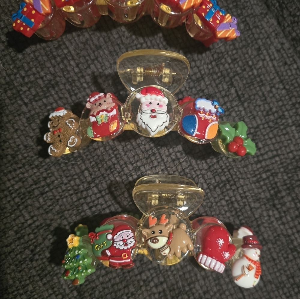 Festive Holiday Hair Clip Set (3) - Picture 3 of 4